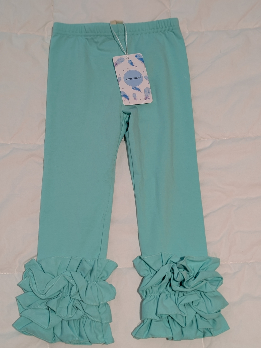 Hoolchean Girls Ruffle Leggings Green 3-4T NWT